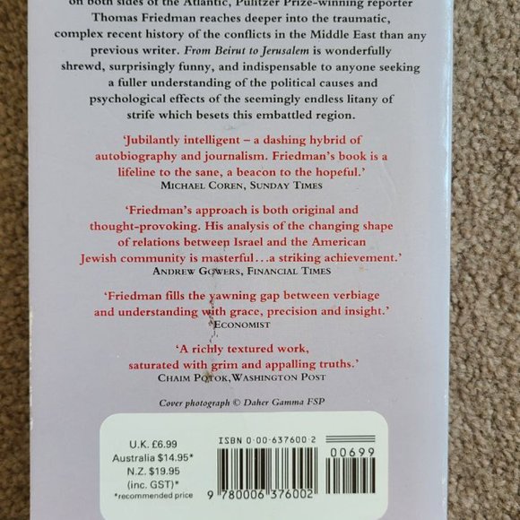 4/$20‎ From Beirut to Jerusalem by Thomas Friedman - Paperback - Picture 5 of 5